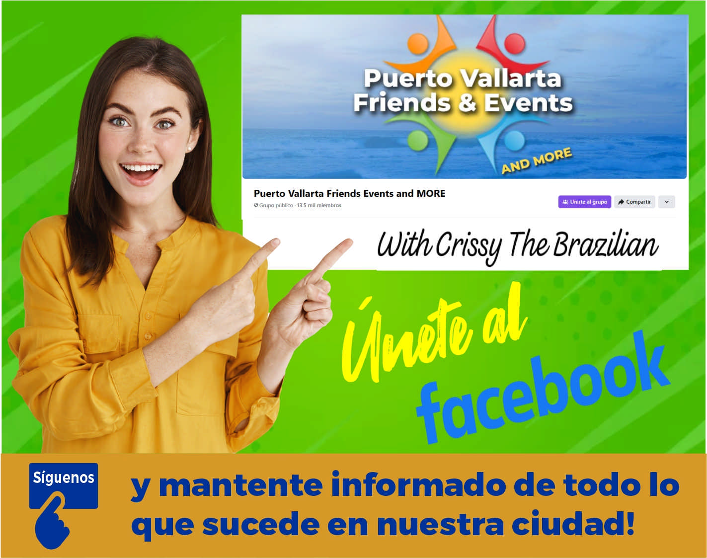 anuncio de Puerto va iarta ,fiien=d entsmorepuerto vallarta friends events and morecompartirunirte al grupogrupo publico ? 13_5 mil miembroswithcrissy thebraziliany mantente informado de todo 10que sucede en nuestra ciudad!
