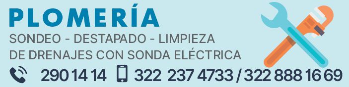 anuncio de Plomeriasondeo - destapado - limpiezade drenajes con sonda electrica2901414 0 322 2374733/3228881669