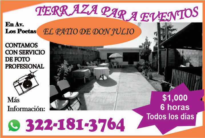 anuncio de Cierraza para evenioscontamoscon serviciode fotoprofesionalmasinformacion:e 322-181-3764$l,ooo6 horastodos los dias