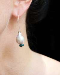 imagen de Arete con perlas baroqa y turqueso_1