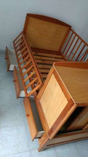 imagen de Cama cuna corral con cajones y cambiador_1