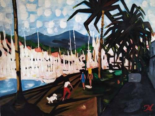 imagen de Palmas y barcos_1