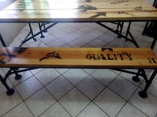 imagen de Mesa con dos bancas estilo campirano._1