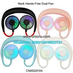 imagen de Portable Hands-free Neck USB Dual Mini Fan_1