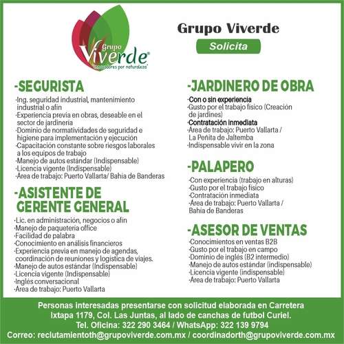 imagen de Bolsa de Trabajo Mano a Mano ofrece:_1