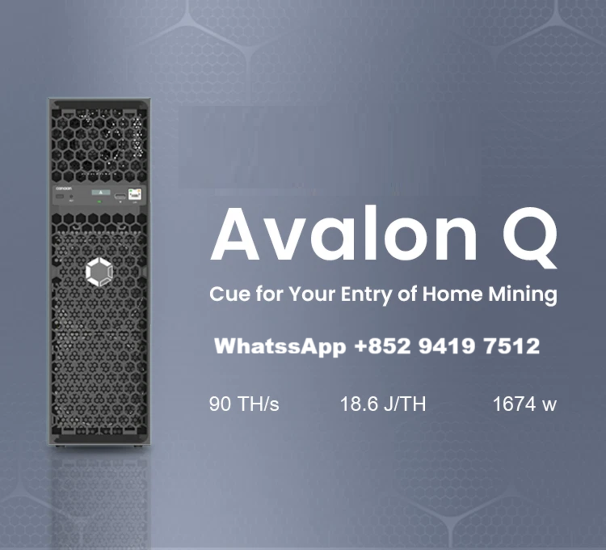 imagen de Bitcoin miner Canaan Server Avalon Q 90T BTC_1