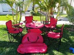 imagen de kit para playa 4 sillas 1 mesa bolsa transportador_2