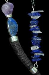 imagen de "El cuerno divino" - Collar con cuerno de Springbok con lapis lazuli y amatista_3