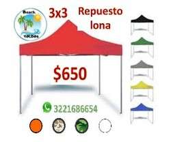 imagen de Toldos plegables reforzados 3x3 para playa, rio,_3