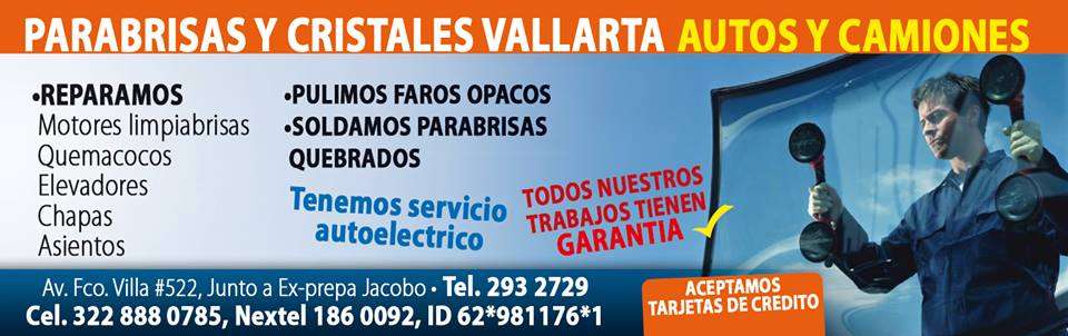 Portada de Parabrisas Cristales Vallarta